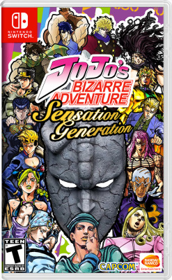 I’ve been on a huge Jojo kick recently, so I made a fake game cover for a Jojo fighting game. 