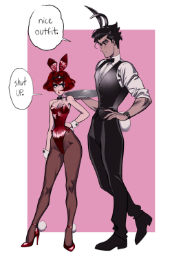 grimphantom2:  mmonsterbones:  not so funny NOW is it it was my bday the other day n   i wanted something fun n self indulgent 2 work on so i drew 2 of my favorite things :~3 big o n playboy bunnies lol  Still…..we see Dorothy’s big butt XD 