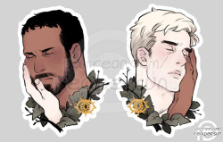 ~Support me on Patreon - patreon.com/reapersun~Some more stickers I drew for rewards, of Jonah and Esh from my comic, This Vacant Body :))