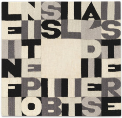 scandinaviancollectors:  ALIGHIERO BOETTI, Le Infinite Possibilità di Esistere, embroidered tapestry, Italy, 1985 (executed 1990). Material silk embroidery on canvas. / Sotheby’s