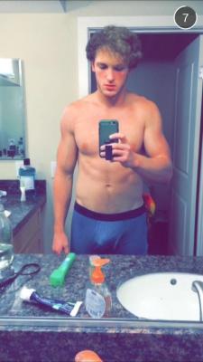 famousdudes:  Logan Paul’s bulge on Snapchat.