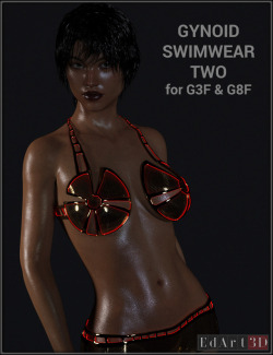 Gynoid Swimwear Two for G3F and G8F contains 16 MATs zones to easily apply your own texture; show/hide parts; etc&hellip; 42 MATs Presets (21 + 21) and UV Maps included, support a wide variey of BodyShapes.20% off until 7/15/2018 Gynoid Swimwear Two For