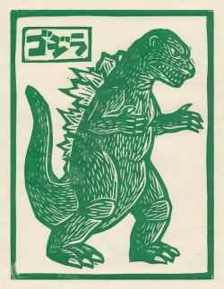 xombiedirge: Linocut Kaiju series by Brian Reedy / Store