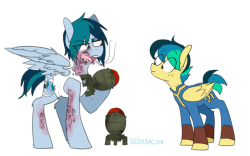 red-x-bacon: Commission!    support patreon!  ⎸Commission sheet!    &gt;BONUS  hec fallout ponyos