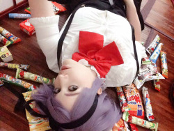 nsfwfoxydenofficial:  Happy Frisky Friday!! I tried on my new Hotaru cosplay and then took some NSFW selfies last night. &lt;3 Does anyone love snack waifu and Dagashi Kashi as much as I do??? ;) It was hard to not eat all the dagashi I used as props