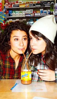 ilanawexler:  Abbi Jacobson and Ilana Glazer photographed by Peter Yang.  Omg riding tandem bikes, drinking forties&hellip;would be the best date ever.