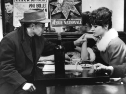 modbrother:Jean-Luc Godard and Anna Karina during filming Une Femme est Une Femme, 1961.