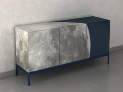 showslow:  Fullmoon  sideboard furniture, produced by ENNEZERO and designed by Sotirios Papadopoulos. The “moon” on the furniture’s surface is a very special luminous and ecological paint (ELIecolightinside), which creates special effects