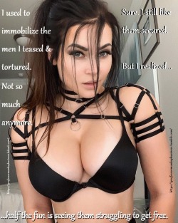 kylie-hypnogirl:  professormonkeybusiness: “I hope those ropes aren’t too tight, sweetie.” My luck seems to be changing for the better!  my future as a woman is to enjoy training men into my toys