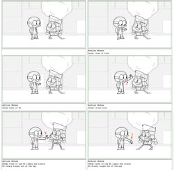 cartoonfuntime: Here’s a storyboard sequence from “I Am Dendy” that I liked. It was ultimately trimmed down a bit for time, but the spirit stayed in tact. It must have been a hard episode to edit- if I recall, the original animatic was around 15