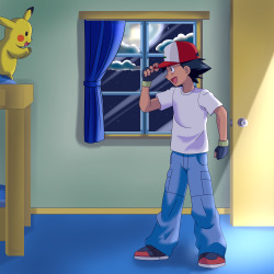 ash-chosenone:  Commission from HollyLu of Deviantart! Based on chapter 1 to my fic “Shining Road to Victory.” Ash still wants to be the best trainer around, and he plans to make the world know it! 