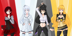 jonfawkes-art:  Pic of the week for RWBY V2 E3 Stylin’ and Profilin’  It&rsquo;s finally done!  Man, I love these outfits.