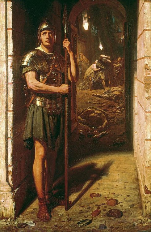   Sir Edward John Poynter (1836-1919) France/United Kingdom.“Faithful unto Death”,1865.Oil on canvas  