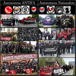 dirtysquatter:  tsrtoatlzikny:  Autonome Nationalisten (“Autonomous Nationalists,” abbreviated AN) are German, Dutch and to a lesser degree Flemishneo-Nazis who have adopted some of the far left’s traditional dress (black clothing, Che Guevara T-shirts,