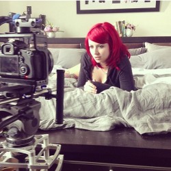 lindseyjenningss:  @katsandcrows looks so sexy filming for the new @suicidegirls movie with her fresh hair I colored! ^_^ email lindseyjennings.booking@gmail.com for hair inquiries in Los Angeles xo #suicidegirls #manicmonday #redhair #dontcare 