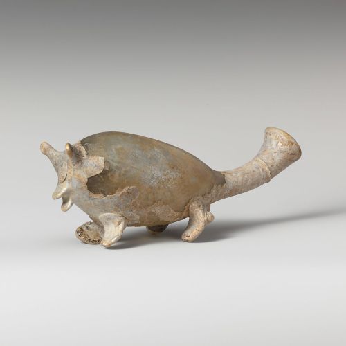 worldhistoryfacts:Glass bottle, probably in the shape of a mouse. Made in Rome in the 200s CE.{WHF} {HTE} {Medium}