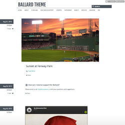 themes:  Ballard Clean, cool, and collected - just like you!  Big &amp; Beautiful Header Image Responsive Sticky Post Integrations with Facebook, Twitter, Instagram, Pinterest, Google+, Disqus, TypeKit, Bubuti, and Instapaper We also provide free email
