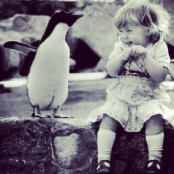 lina15me:  La felicidad son esos pequeños detalles como las sonrisas #smille #happy #penguin #and #girl 