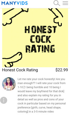 HONEST COCK RATINGS!Get one on ManyVids HERE