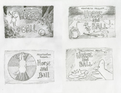 Horse and Ball title card concepts by guest animator James Baxter