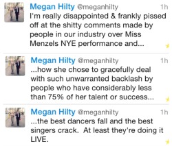 technicolourunicorn:  Megan Hilty speaking out about Idina Menzel’s NYE performance