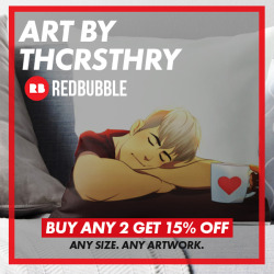 You can now hug your sleeping Jean! This post is now up on Redbubble and is available in print, tote bag, notebook, sticker, phone case and throw pillow. RB currently has a 15% discount if you buy 2! Neat!   Buy Me Coffee | Commission Me | Check Out