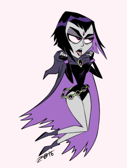snaggle-teeth:  I don’t know why I keep wanting to draw Raven but here’s a colored one.  