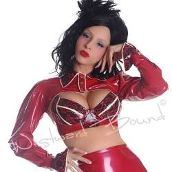 westward-bound-latex:  Rubberdoll “rocks it” in Westward Bound Bordelle-L’Amour #Latex. Shown in Pearlsheen Red with Pearlsheen Red Trim.  Garments:  Bordelle L’Amour Latex Suspender Skirt. http://ift.tt/1zJuQQD Bordelle L’Amour Latex Shoulder