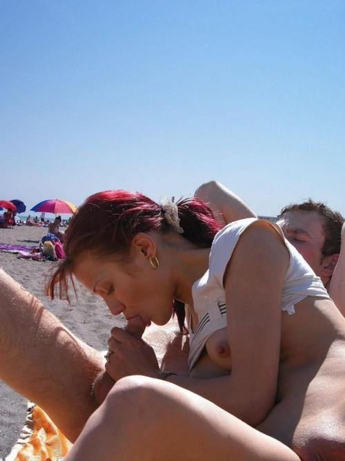 Nude beach blowjob public