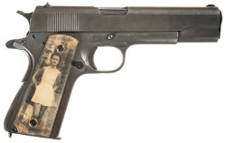 peashooter85:  World War II Colt 1911 Sweetheart Grips, During World War II the Colt M1911A1 was the standard sidearm of the US military, arming American soldiers across Europe, North Africa, and the Pacfic.  One common practice among GI’s was to modify