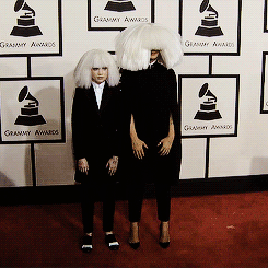 batmobile:cexting:maddie and sia arrive at the grammy awardssia has severe social anxiety as well as grave’s disease (an autoimmune disease that affects one’s facial features) so why don’t we keep mocking a mentally and physically ill person for