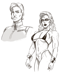adoggoart:sketches of Heather when she was in the military very early on and was stationed in Latvia. 