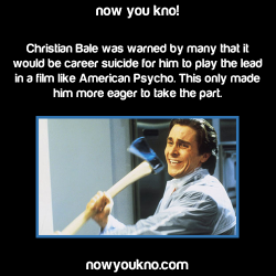 hollienoll:  bluewolfsong:  nowyoukno:  Now You Know more about American Psycho. (Source)  HES NOT AMERICAN???@?!  OMG WHAT 