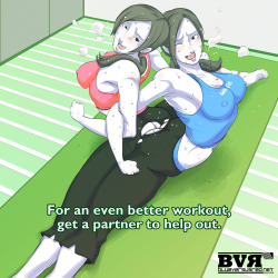 coin-operated-vagina:  Wii Fit Trainer - Partner Exercise! by BlueversusRed Sweat… hngh 