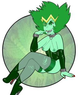 Emerald the Kush Queen!Inspired in part by this fic by OpalizedFossil in which Emerald smells like pot when she goes into heat :D (@opalizedfossil - hope you don’t mind me recommending your stuff!)