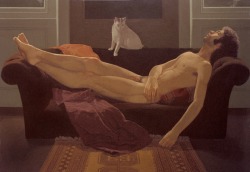 Michael Leonard, Shawn with a White Cat, 1971