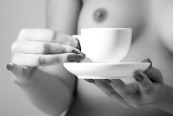 Naked Women Drinking Coffee