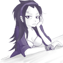 mkchan15:  A quick scetch of how I imagine Gajeel and Levy’s child would look like! any headcanons anyone?
