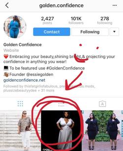 Congrats to @lisha_raye  and @avaloncreativearts  for being featured on @golden.confidence  keep up the great work y'all!!! #honormycurves #iloveme #avaloncreativearts #shine #whitedress #goldenconfidence