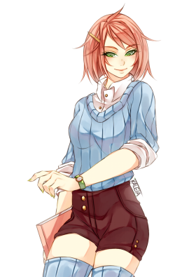 lapoin:  Hanazono SakineFirst half of @kirabooksss commission. Her narusaku AU college version of Haruno Sakura