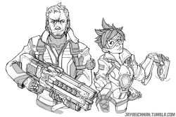 jayreichman:  Overwatch dump from the last week! These two are easily my favorites, I’d really love to see some character development between them.   They’re such polar opposites and their backstories intersect in such a way, it’s a lot of fun