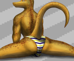 Just A StretchScout Kereti simply smiled, sporting the most gaudy striped bikini briefs Seshruk had ever seen. He seemed to walk with a sway in his hips, relishing in the eyes of every camper and scout on him. Then he did a split, and Sesh&rsquo;s jaw