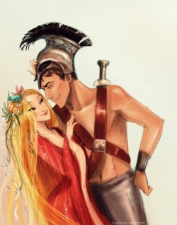 twogranniesandanaxe:  Love and War (Aphrodite and Ares) again, but coloured :D 