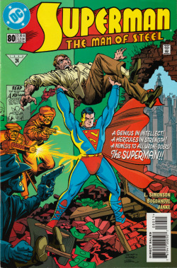 Superman:The Man Of Steel No. 80 (DC Comics, 1998). Cover art by Jon Bogdanove and Dennis Janke (after Joe Shuster)From Oxfam in Nottingham.