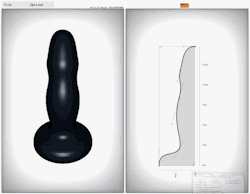 vixyhoovesmod:  smashbrethren:  prostheticknowledge:  Dildo Generator Online 3D experiment by Ikaros Kappler which is described as a “Extrusion/Revolution Generator” …. Created with three.js, you can alter the bezier curves and angle of the form,