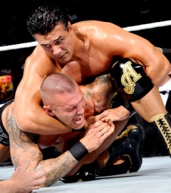 fishbulbsuplex:  Alberto Del Rio vs. Randy Orton  The faces they are making and wrestling together gets me so hot!