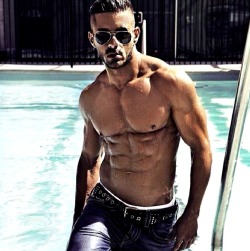 The Dealer - Part 3 Christian had just about settled his broad upper back on the fence again when he suddenly heard a commotion coming from the swimming pool across the street.Â  He looked over to see what appeared to be a professional male fitness model