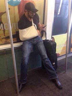 wwebritishswag:  Aw. Poor Wade. Even if he had a leg injury and wore crutches I would let out crocodile tears. But on the bright side he looks hot (excluding the sling) Credit to the owner of this pic.   Poor Barrett :/ hoping for a speedy recovery!