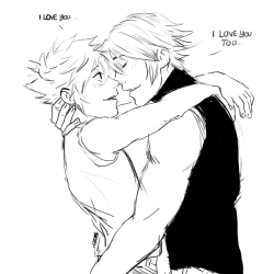 vani-e:  ｍｏｒｅ ｓｏｒｉｋｕ ｓｋｅｔｃｈｅｓI am playing Kingdom Hearts Dream Drop Distance again and the soriku feelings came back to me!Oh! Sora likes to touch Riku’s hair.