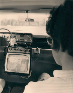 midcenturymodernfreak:  July 14, 1965 &ldquo;Autovision&rdquo; Ford TV Set for Cars | Built by Ford’s Philco Subsidiary | This set was offered in the U.S. by Ford and Lincoln Mercury dealers for a suggested retail price of 赉.95. - Via 